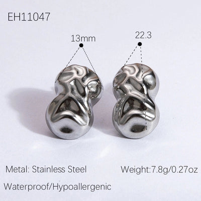 1 Pair Vintage Style Classic Style Geometric Heart Shape Plating 304 Stainless Steel Ear Studs