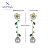 1 Pair Elegant Sweet Flower Plating Copper Artificial Gemstones Beads 18K Gold Plated Drop Earrings