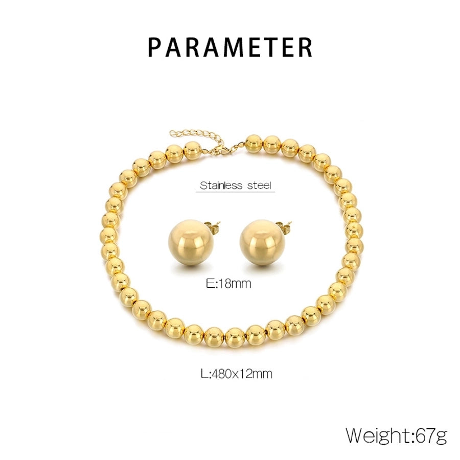 Jewelry Vintage Style Round 304 Stainless Steel 18K Gold Plated Jewelry Set