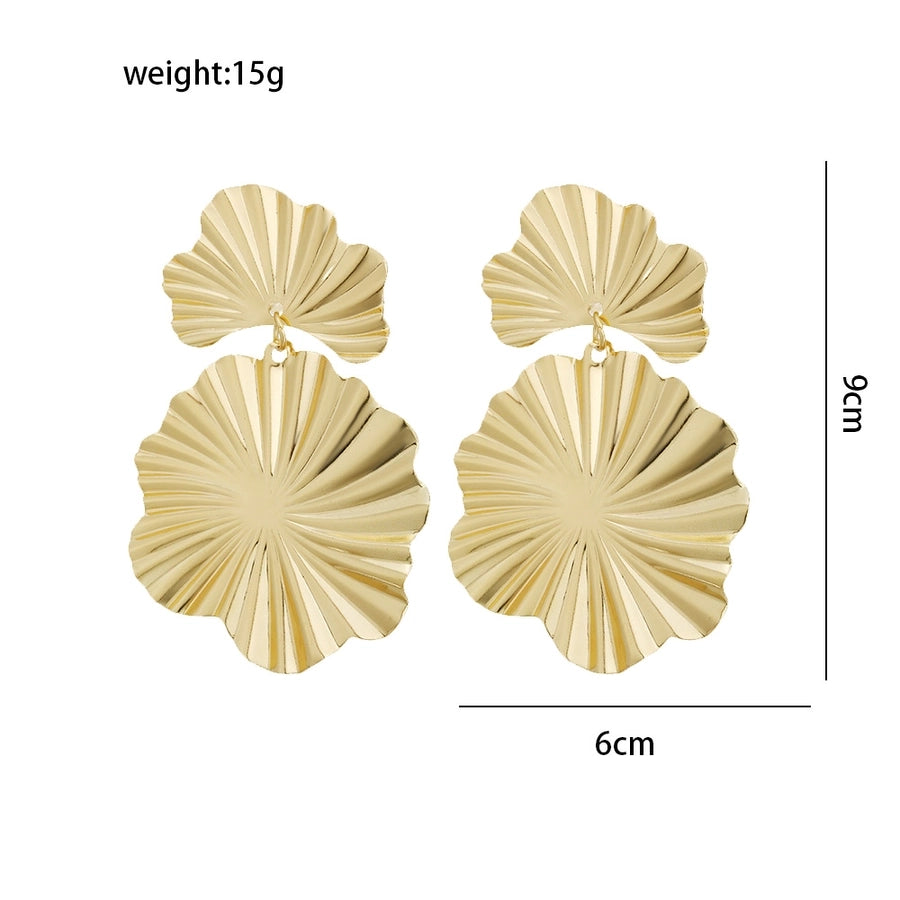 1 Pair Elegant Leaves Plating 304 Stainless Steel 18K Gold Plated Drop Earrings