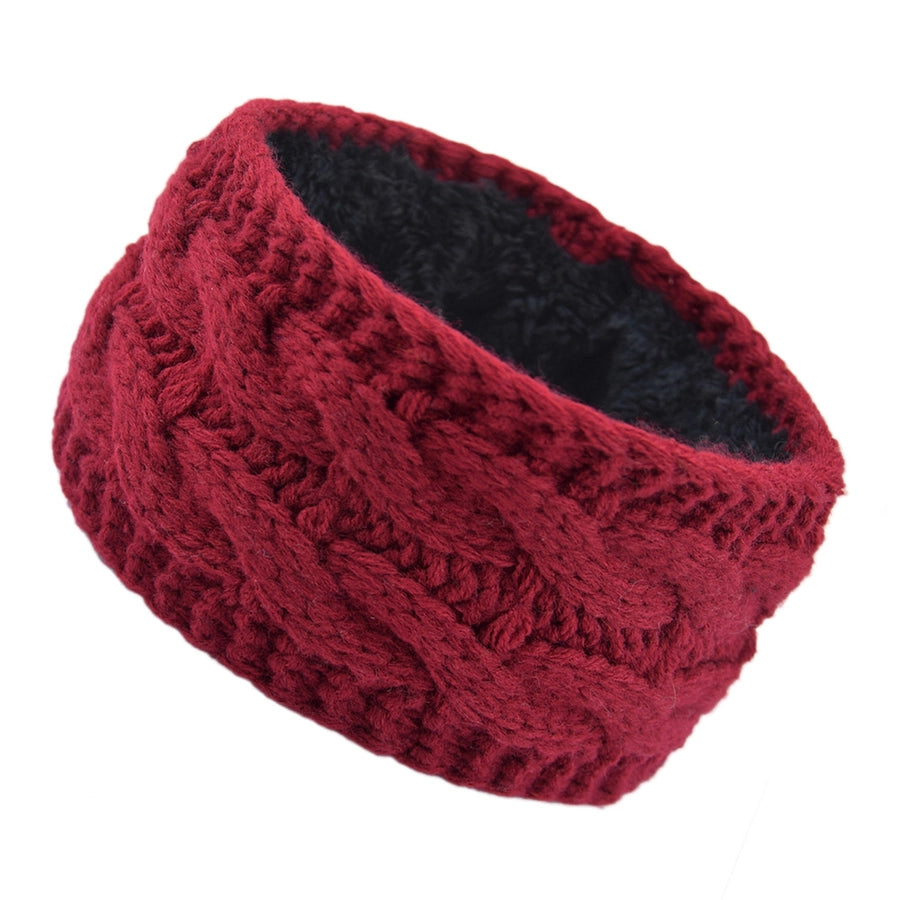plus velvet knitted hair band wool color dot yarn headband variegated warm hair accessories autumn and winter twist ear protection headband