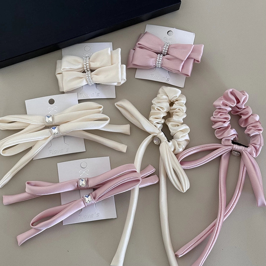 Women's Sweet Simple Style Bow Knot Cloth Hair Clip Hair Tie