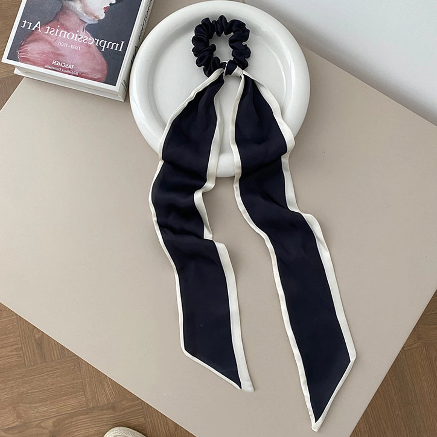 imported hair accessories simple sweet black and white bow hair band hair tie silk scarf headband temperament ribbon hair ring