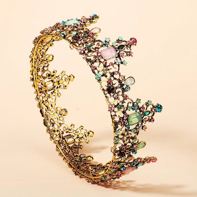 baroque color diamond alloy  bride retro round crown