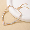 Copper K Gold Plated Shiny Metallic Inlay Geometric Zircon Bracelets