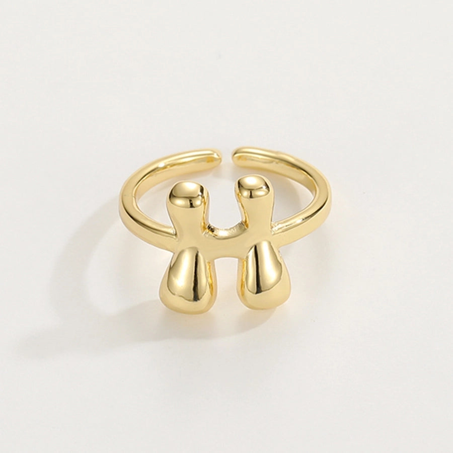 Copper 18K Gold Plated Plating Letter Copper Rings