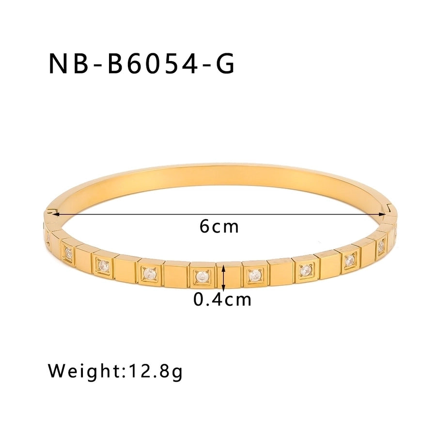 IG Style Simple Style Geometric 304 Stainless Steel Bangle In Bulk