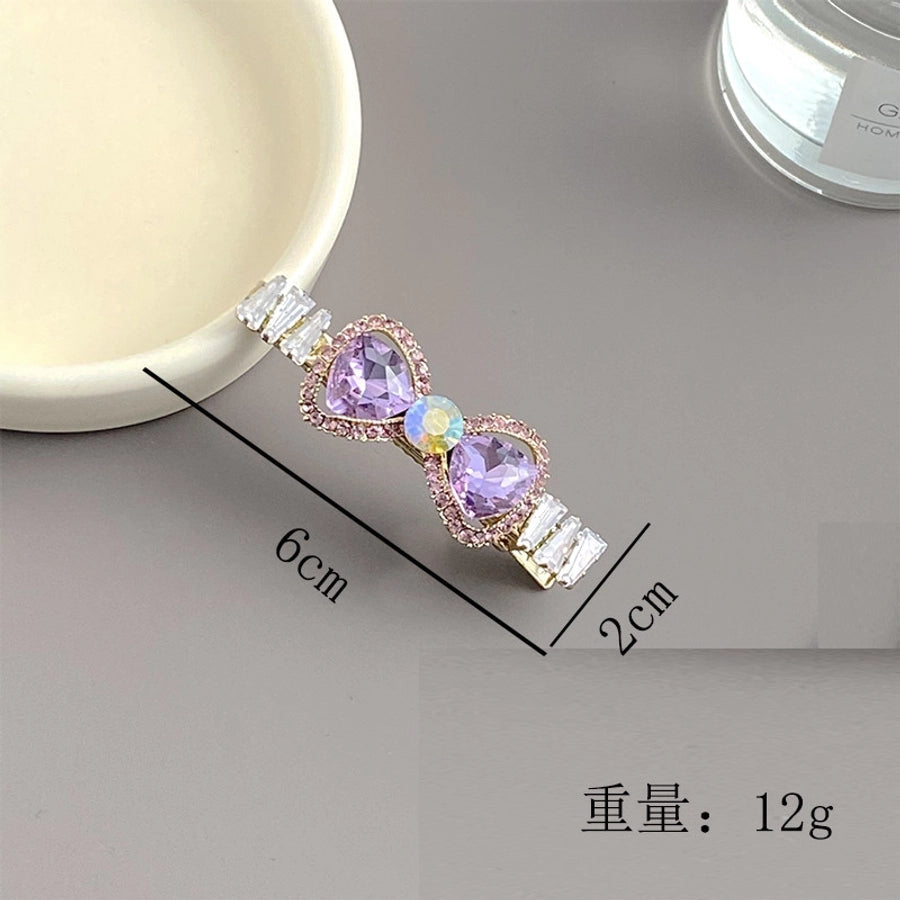 women's elegant bow knot alloy inlay zircon hair clip