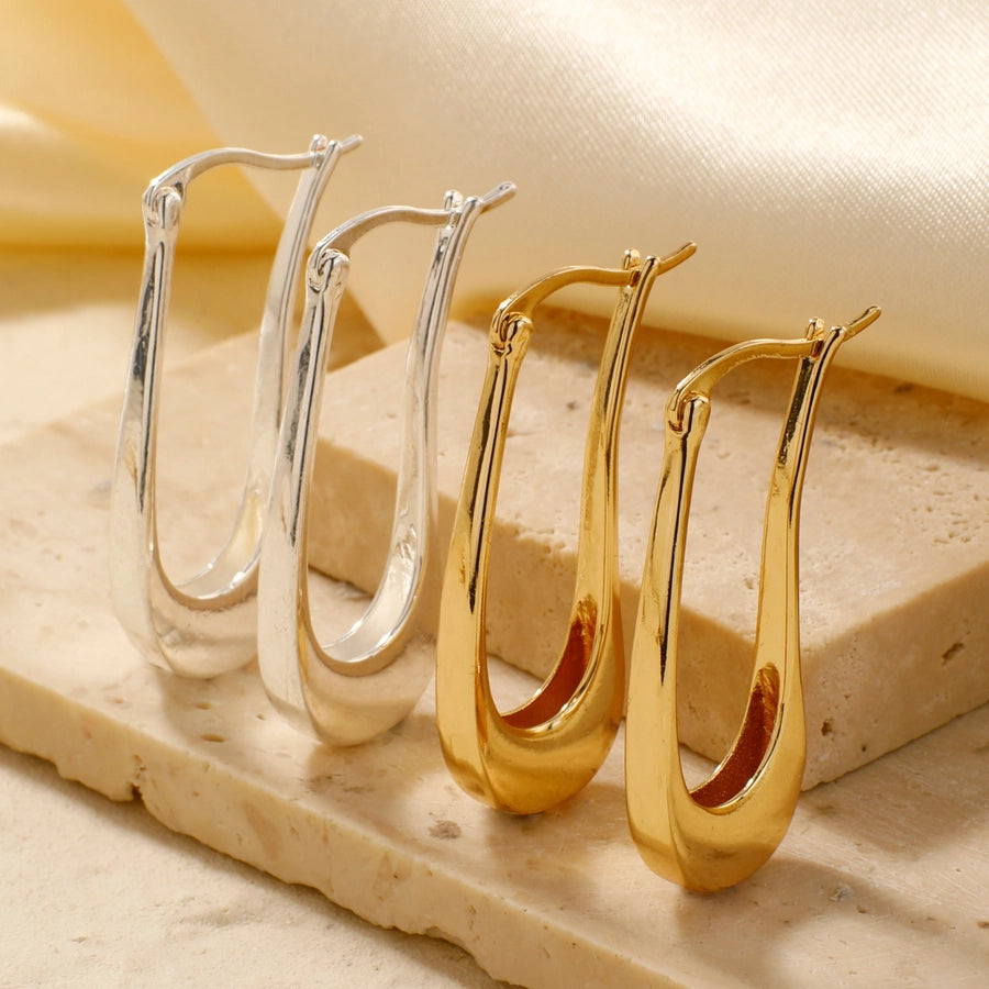 1 Pair Retro Shiny Korean Style Geometric Plating Copper K Gold Plated Earrings