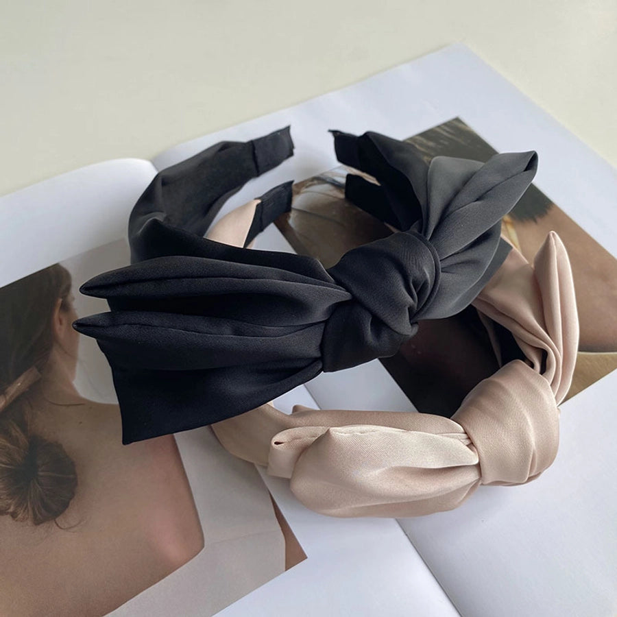 korean satin bowknot wide-brimmed headband