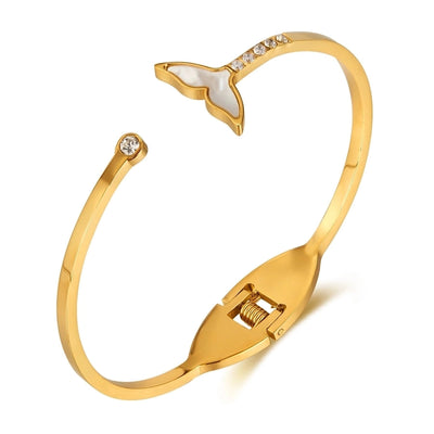 IG Style Simple Style Commute Fish Tail 304 Stainless Steel Bangle In Bulk