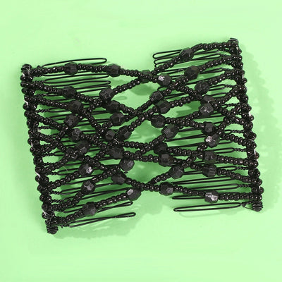 fashion geometric alloy resin seed bead hair combs 1 piece