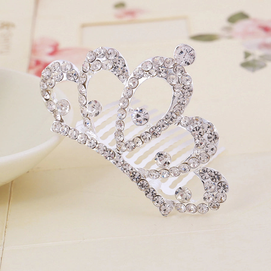 Korean style rhinestone children's crown comb hair accessories girls' performance dance performance girls' birthday gift