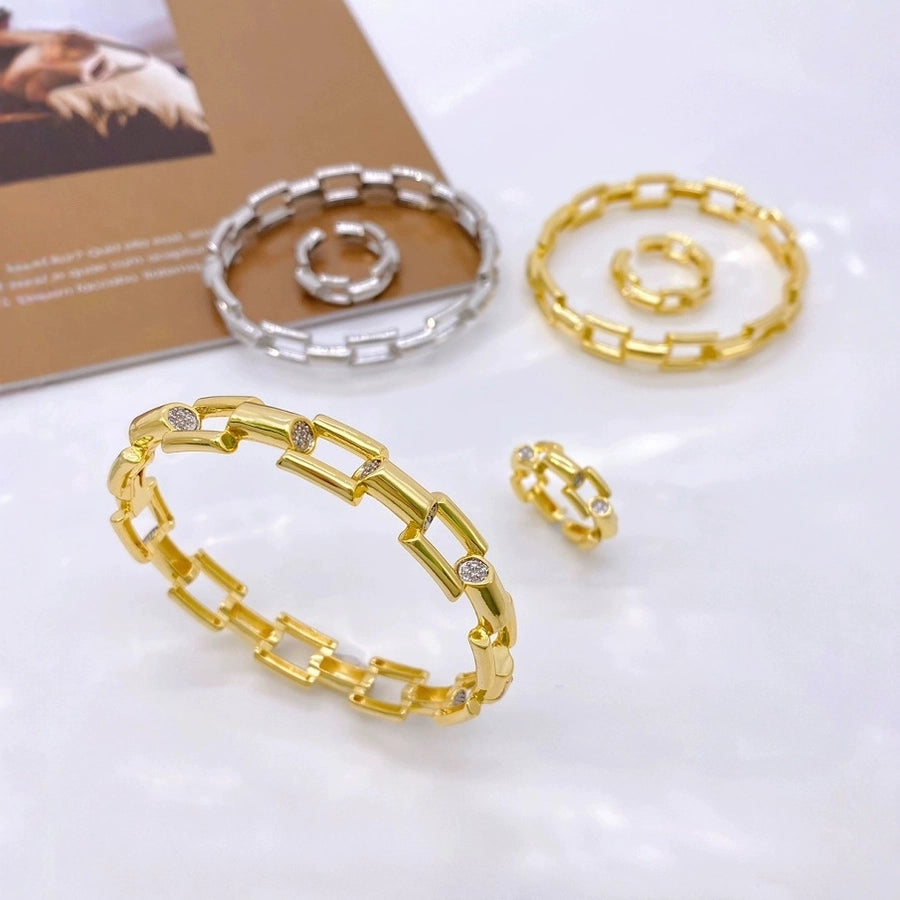 Jewelry Vintage Style Classic Style Geometric Copper Zircon Plating Rings Bracelets
