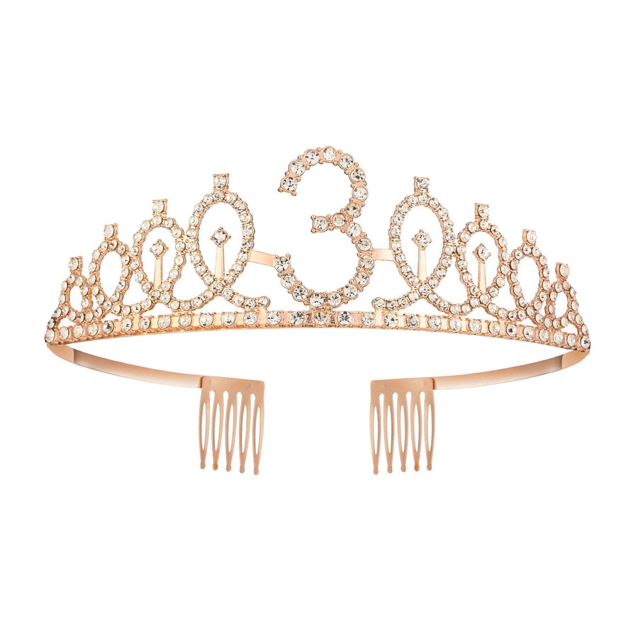 Girl'S Cartoon Style Letter Crown Metal Stoving Varnish Crystal Crown
