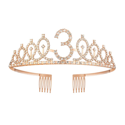 Girl'S Cartoon Style Letter Crown Metal Stoving Varnish Crystal Crown