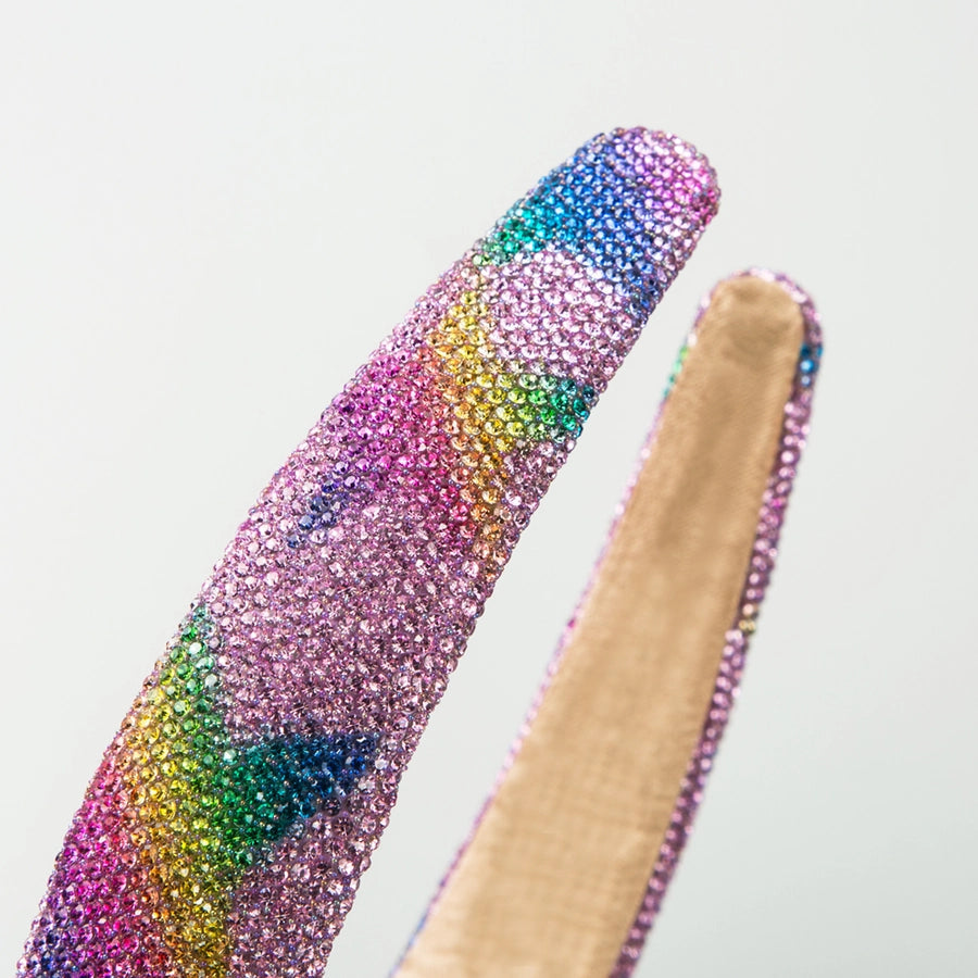 Women's Elegant Glam Pentagram Cloth Sponge Inlay Rhinestones Hair Band