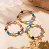 Casual Elegant Modern Style Geometric Agate Titanium Steel 18K Gold Plated Bracelets In Bulk
