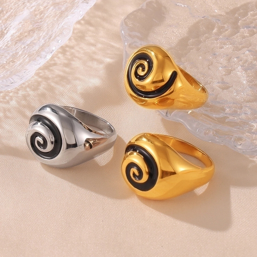 Jewelry Casual Exaggerated Circle Titanium Steel Enamel Rings