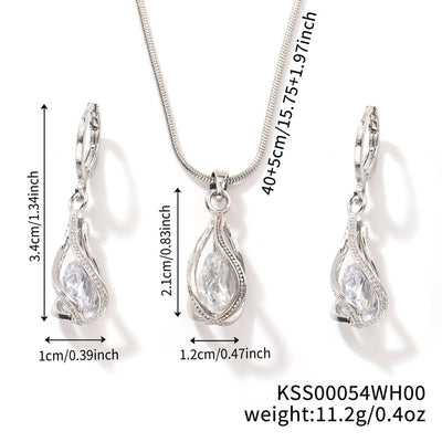 Copper Rhodium Plated Inlay Lantern Glass Jewelry Set