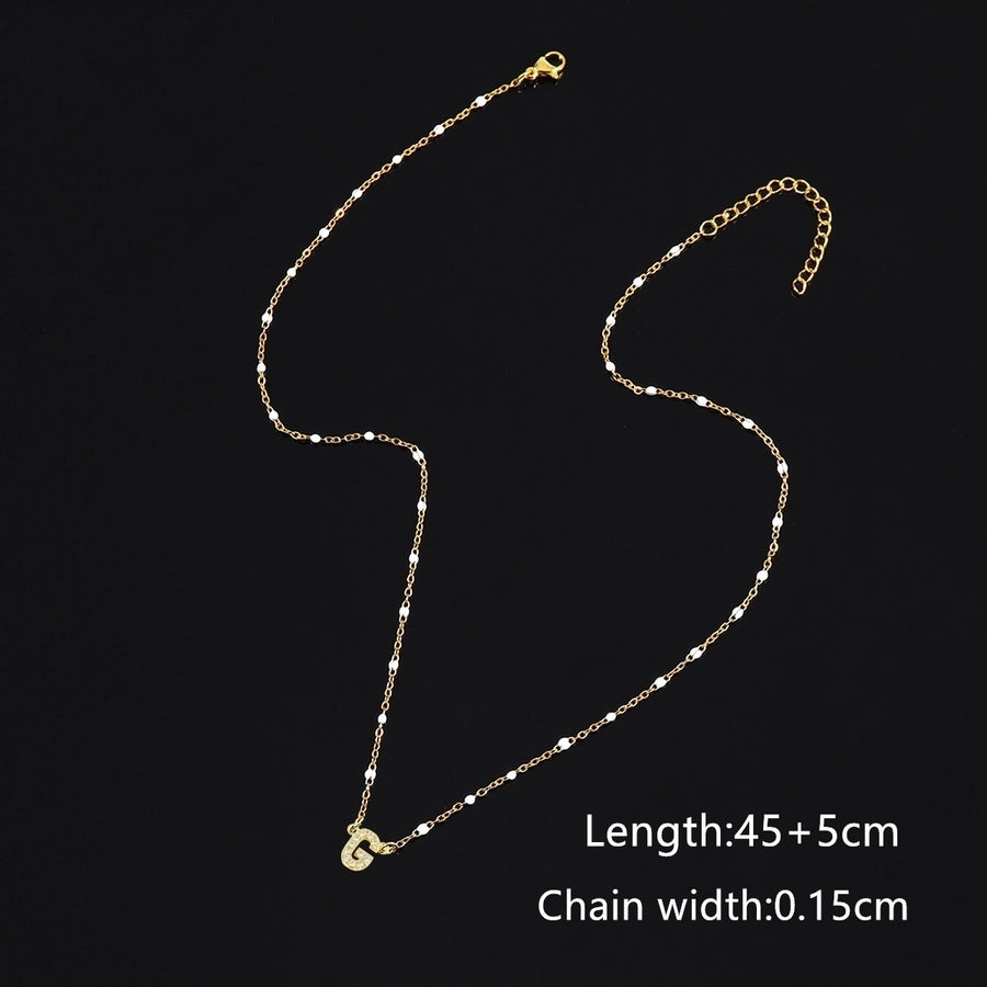 201 Stainless Steel Copper Letter Pendant Necklace