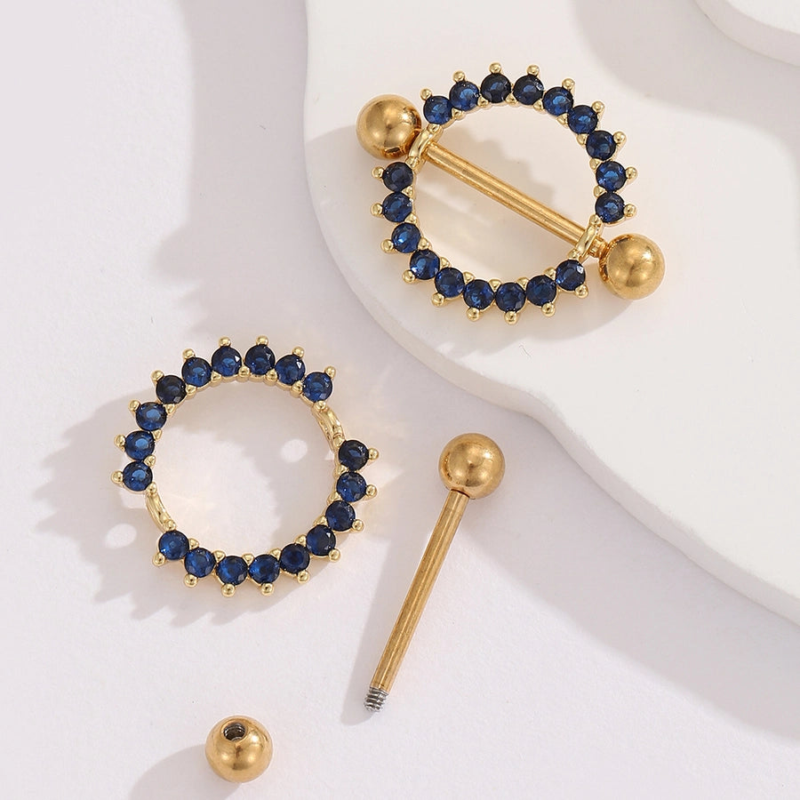 Ear Cartilage Rings & Studs Modern Style Simple Style Round 304 Stainless Steel Inlay Zircon Ear Cartilage Rings & Studs