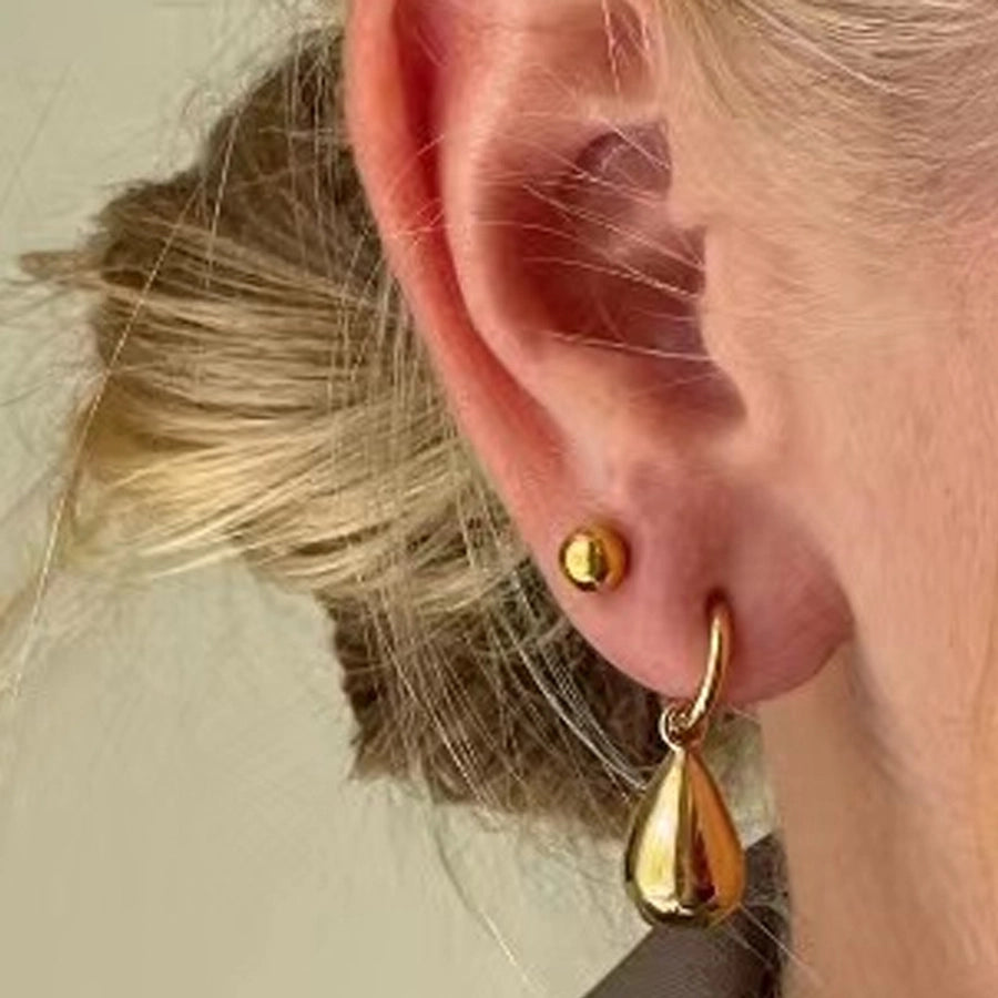 1 Pair IG Style Simple Style Water Droplets Brass 18K Gold Plated Drop Earrings