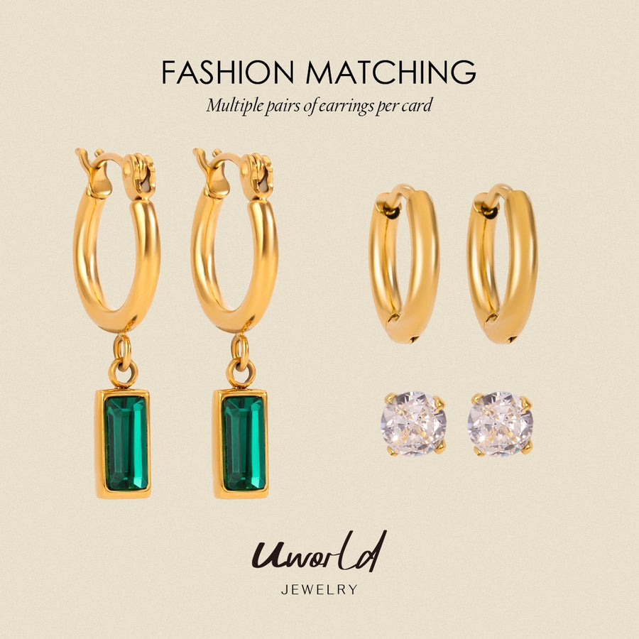 1 Set Simple Style Classic Style Geometric 304 Stainless Steel Earrings