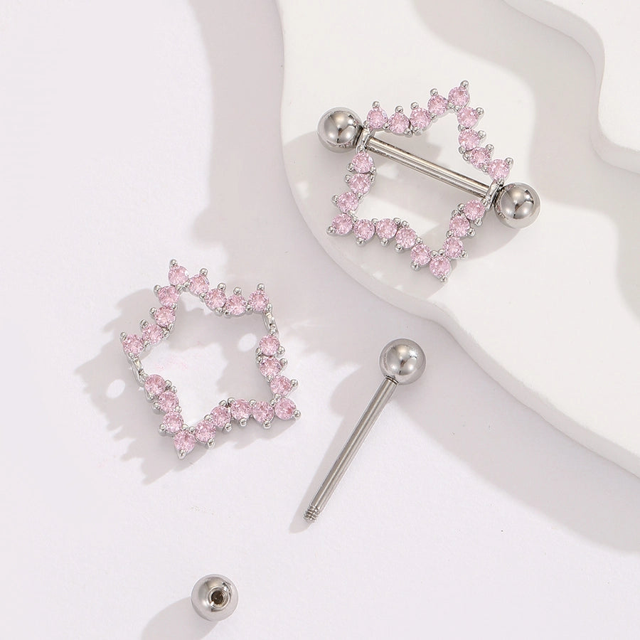 Ear Cartilage Rings & Studs Y2K Modern Style Pentagram 304 Stainless Steel Inlay Zircon Ear Cartilage Rings & Studs