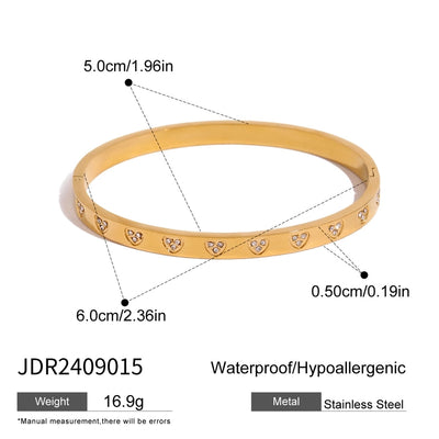 Simple Style Heart Shape 304 Stainless Steel Bangle In Bulk