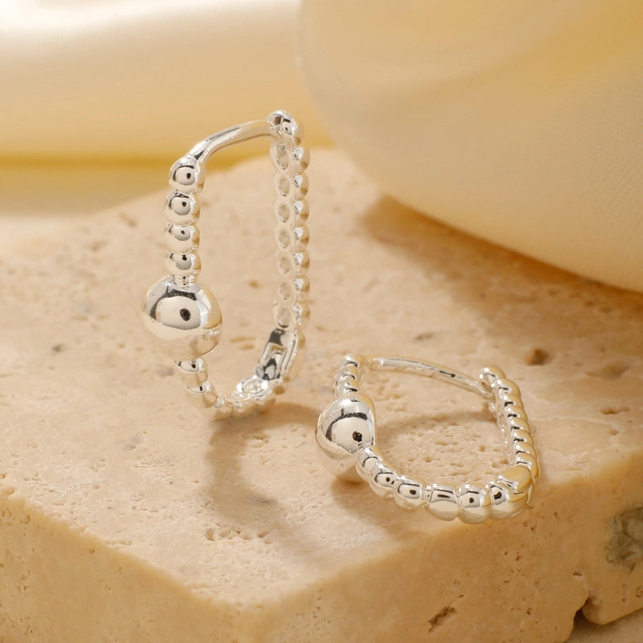 1 Pair Retro Shiny Korean Style Geometric Plating Copper K Gold Plated Earrings