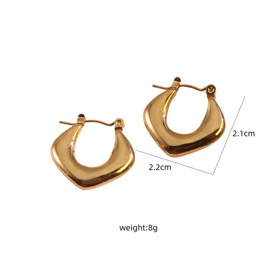 1 Pair Simple Style Classic Style Commute Geometric Heart Shape Strawberry Hollow Out 304 Stainless Steel Imitation Gold  Earrings Ear Studs
