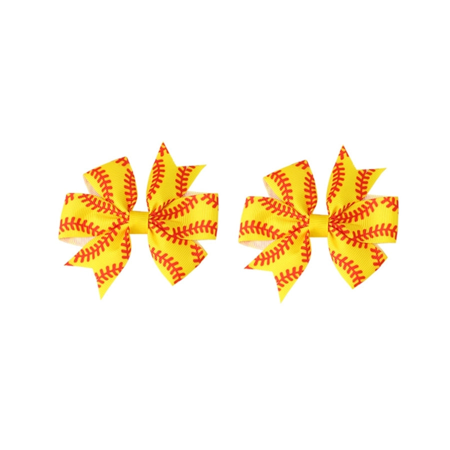 Women's Korean Style Basketball Bow Knot Polyester Hair Clip