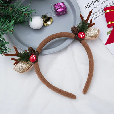 Christmas Fashion Women'S Antlers Flocking Handmade Hair Band