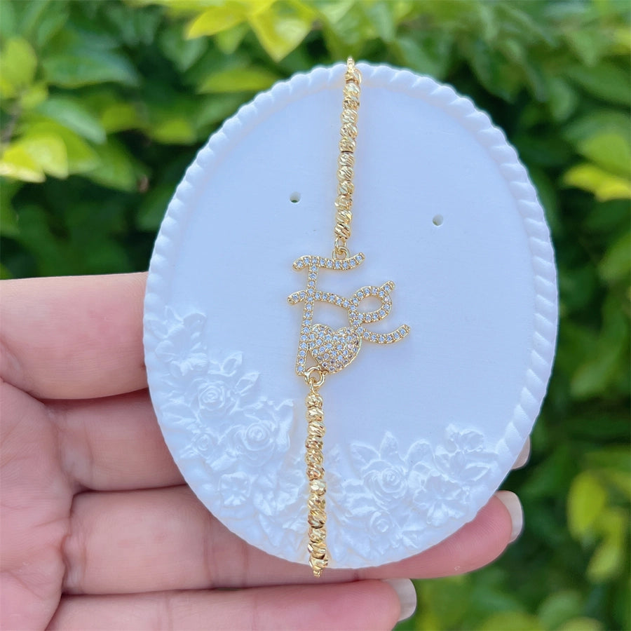 Jewelry Elegant Letter Star Heart Shape Copper Bracelets