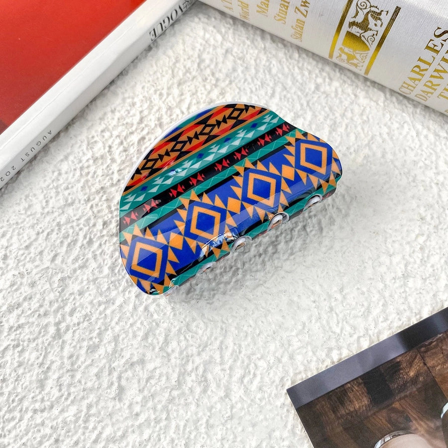 Women's Casual Bohemian Printing Acetic acid sheets Hair Claws