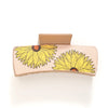 retro color block plastic resin printing hair claws