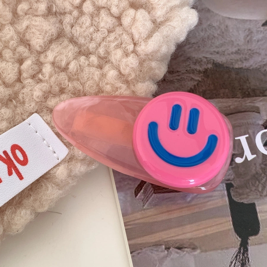 cute simple style Smile face arylic hair clip