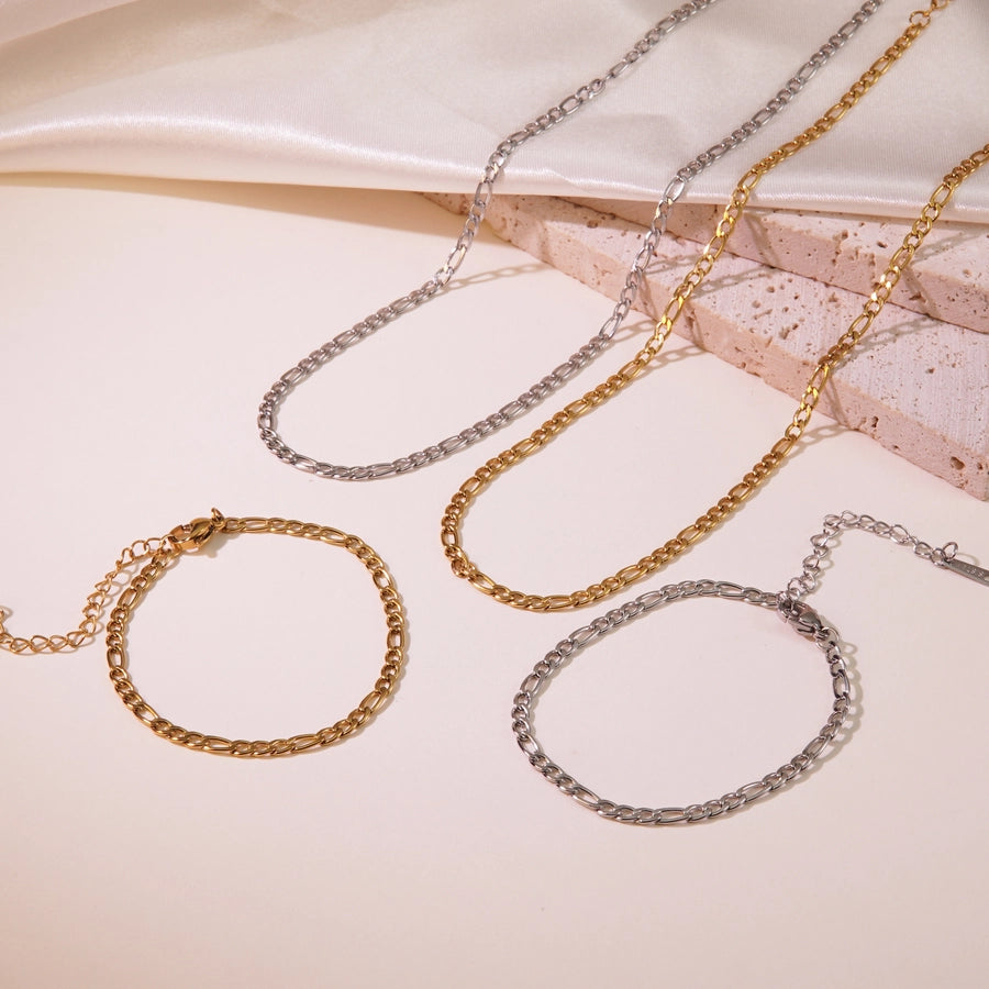 Jewelry Simple Style Classic Style Streetwear Geometric 304 Stainless Steel 18K Gold Plated Bracelets Necklace