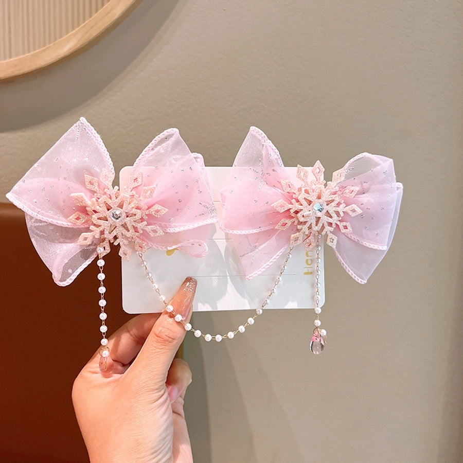 Kid'S Ethnic Style Bow Knot Synthetic Yarn Organza Hair Clip