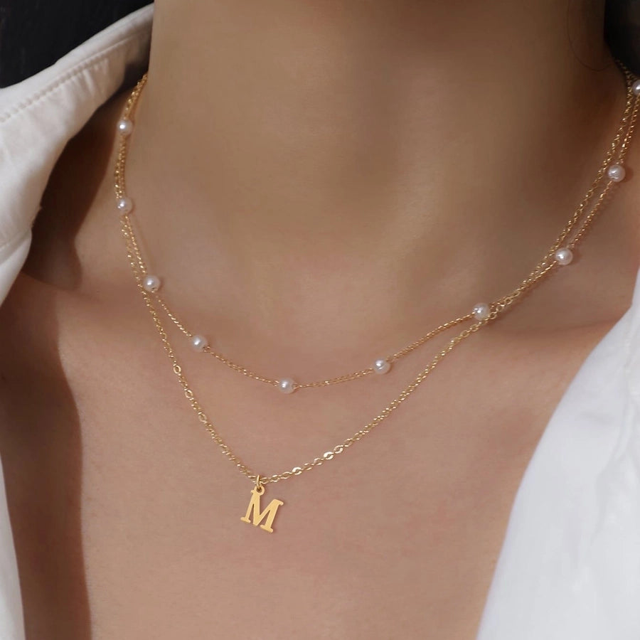 Jewelry Simple Style Commute Letter 201 Stainless Steel 304 Stainless Steel Pendant Necklace