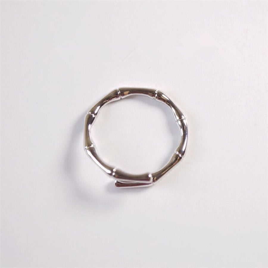 Jewelry Simple Style Shiny Solid Color Copper Asymmetrical Open Rings