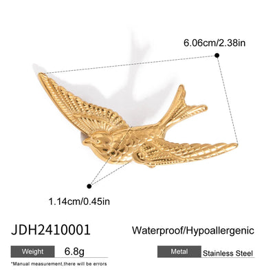 1 Piece 1 Pair Classic Style Swallow 304 Stainless Steel Ear Studs