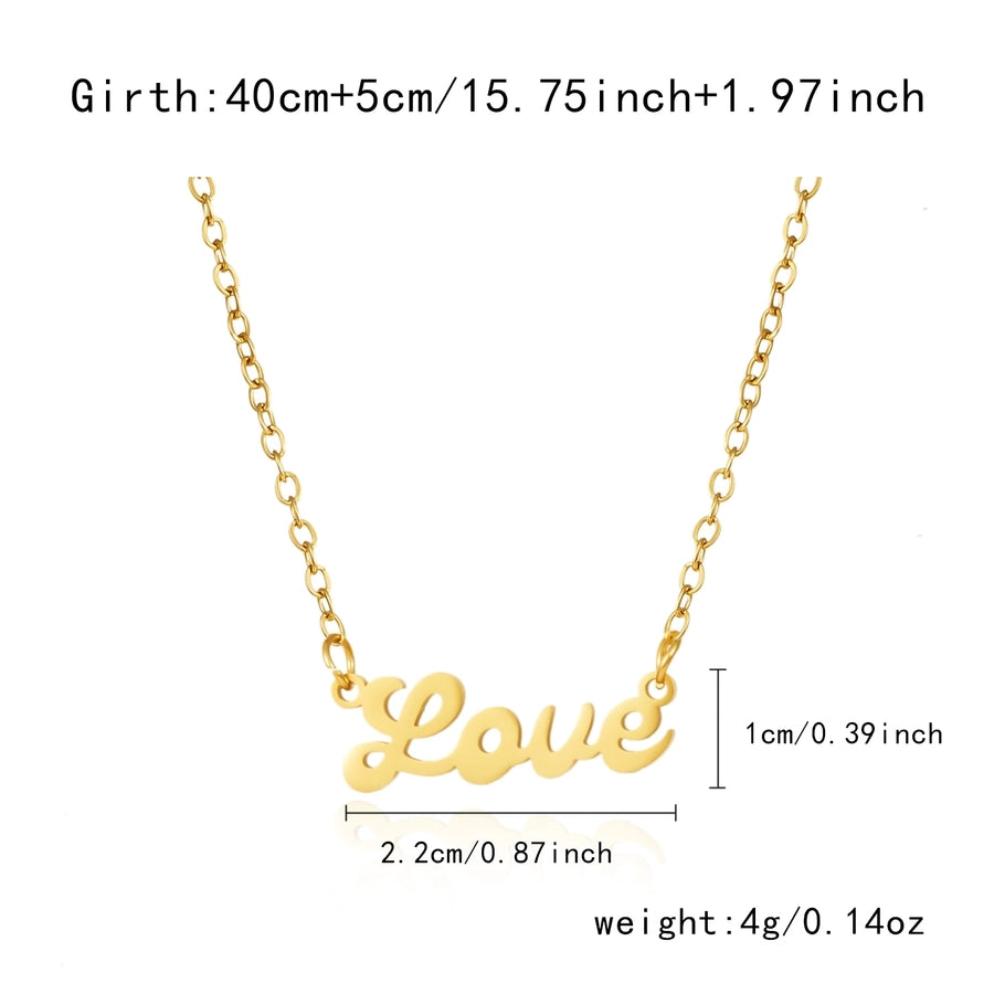 Jewelry Simple Style letter 201 Stainless Steel Necklace