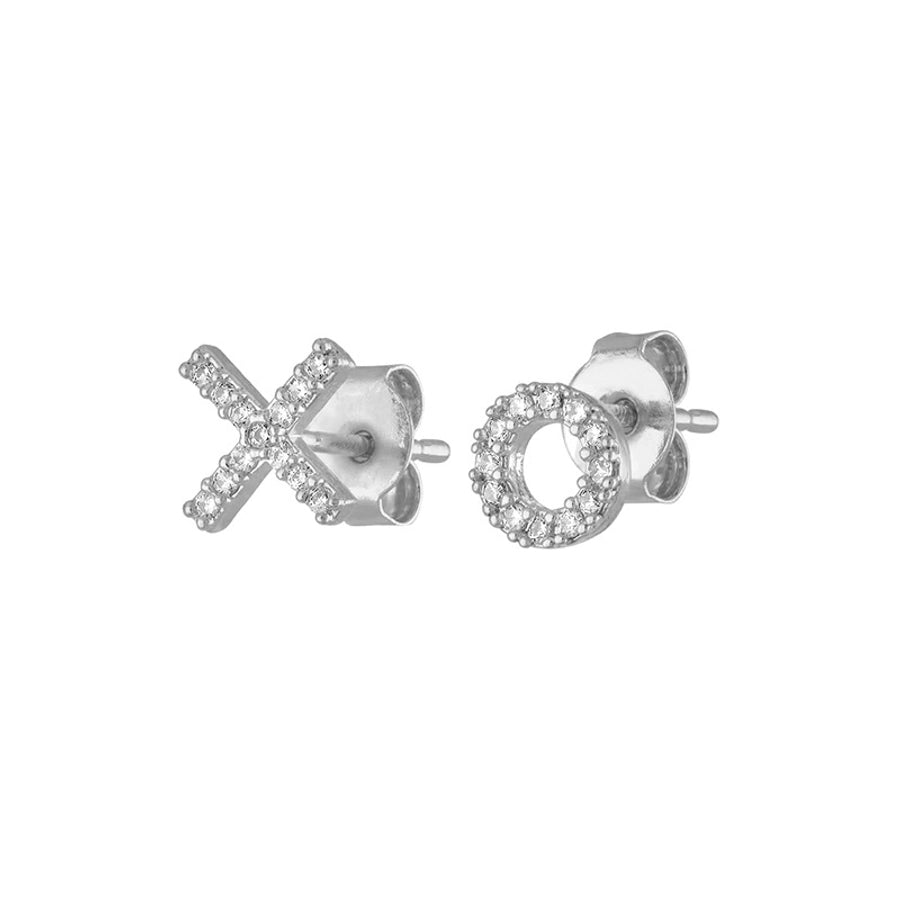 1 Pair Simple Style Letter Asymmetrical Copper Zircon 24K Gold Plated Ear Studs