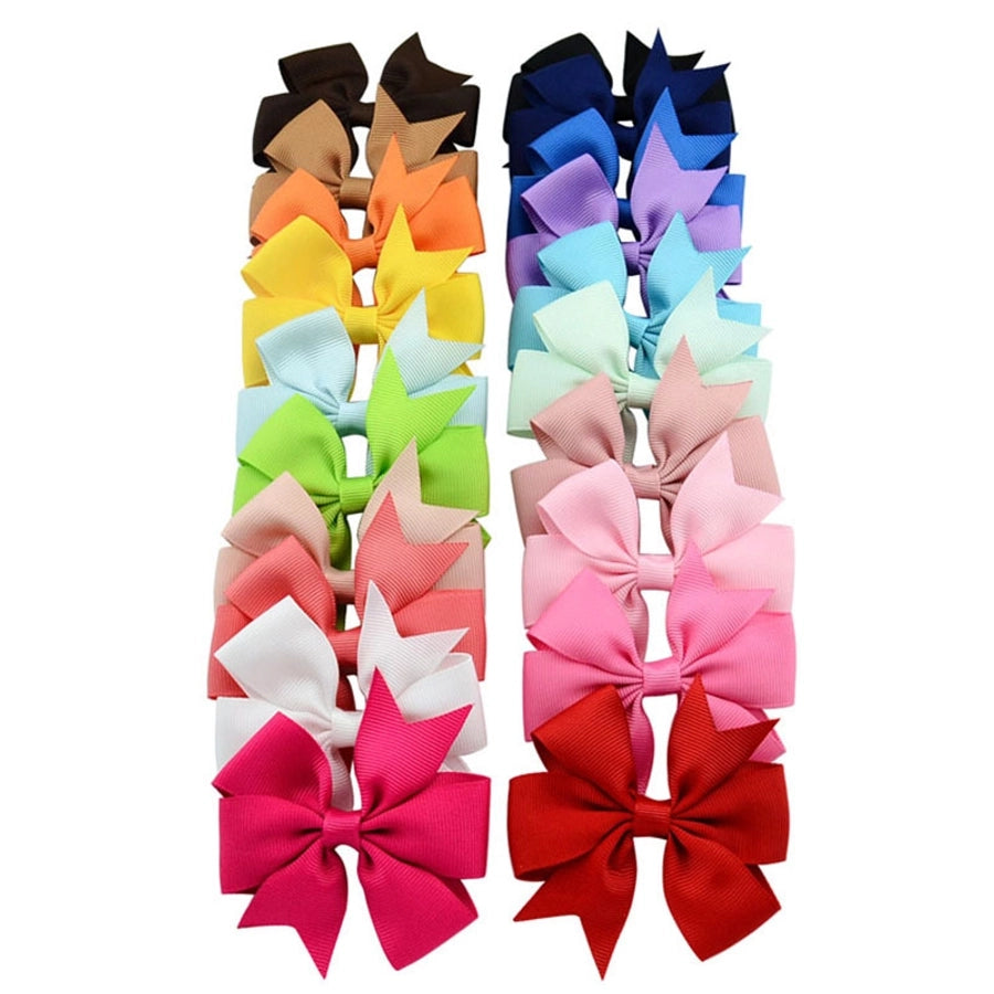 fashion baby v-shaped ribbed ribbon bow hairpin hair accessories