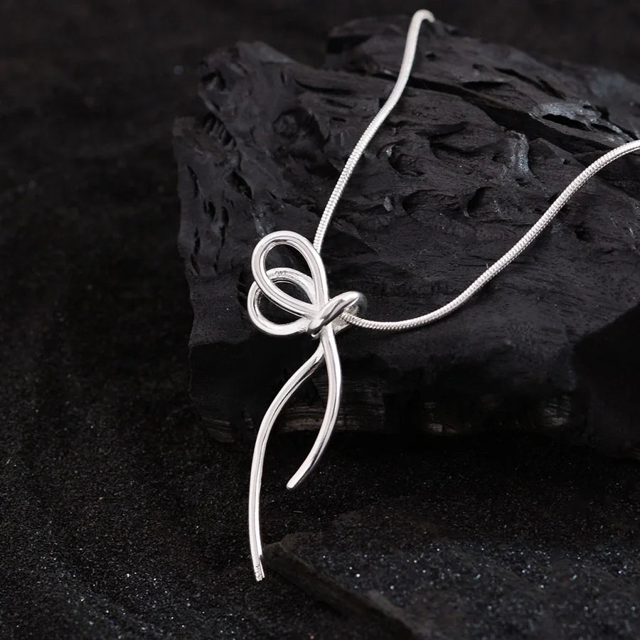 Jewelry Simple Style Bow Knot Copper Necklace