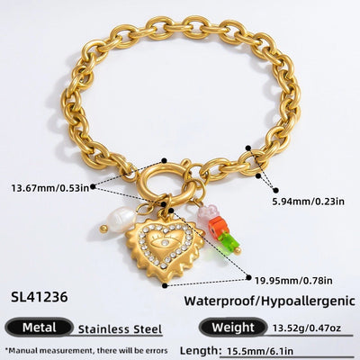 Jewelry Modern Style Classic Style Star Heart Shape 304 Stainless Steel Plating Pendant Necklace