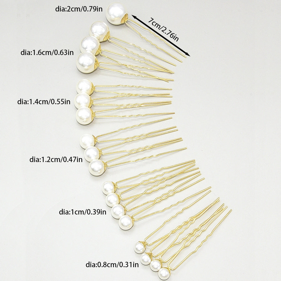 fashion geometric alloy artificial pearls 18 pieces