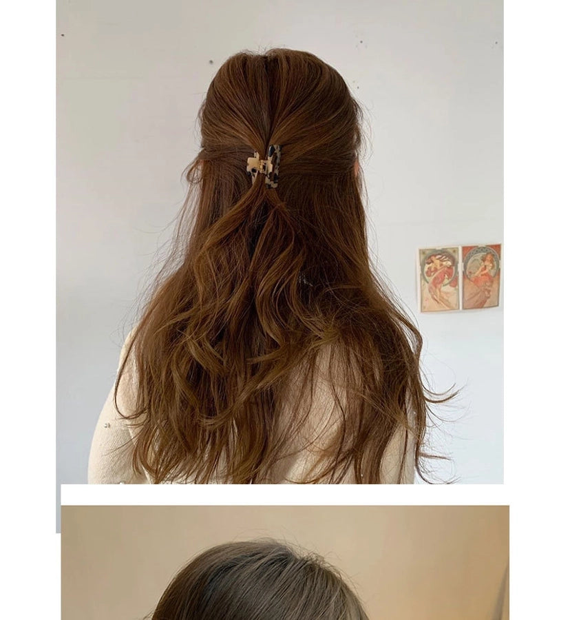 Korean-style Simple Leopard Print Small and Medium-sized Acetic Acid Clip Headwear Shark Clip for Women